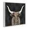 Stupell Industries Longhorn on Murky Grey Framed Giclee Design by Sara Baker